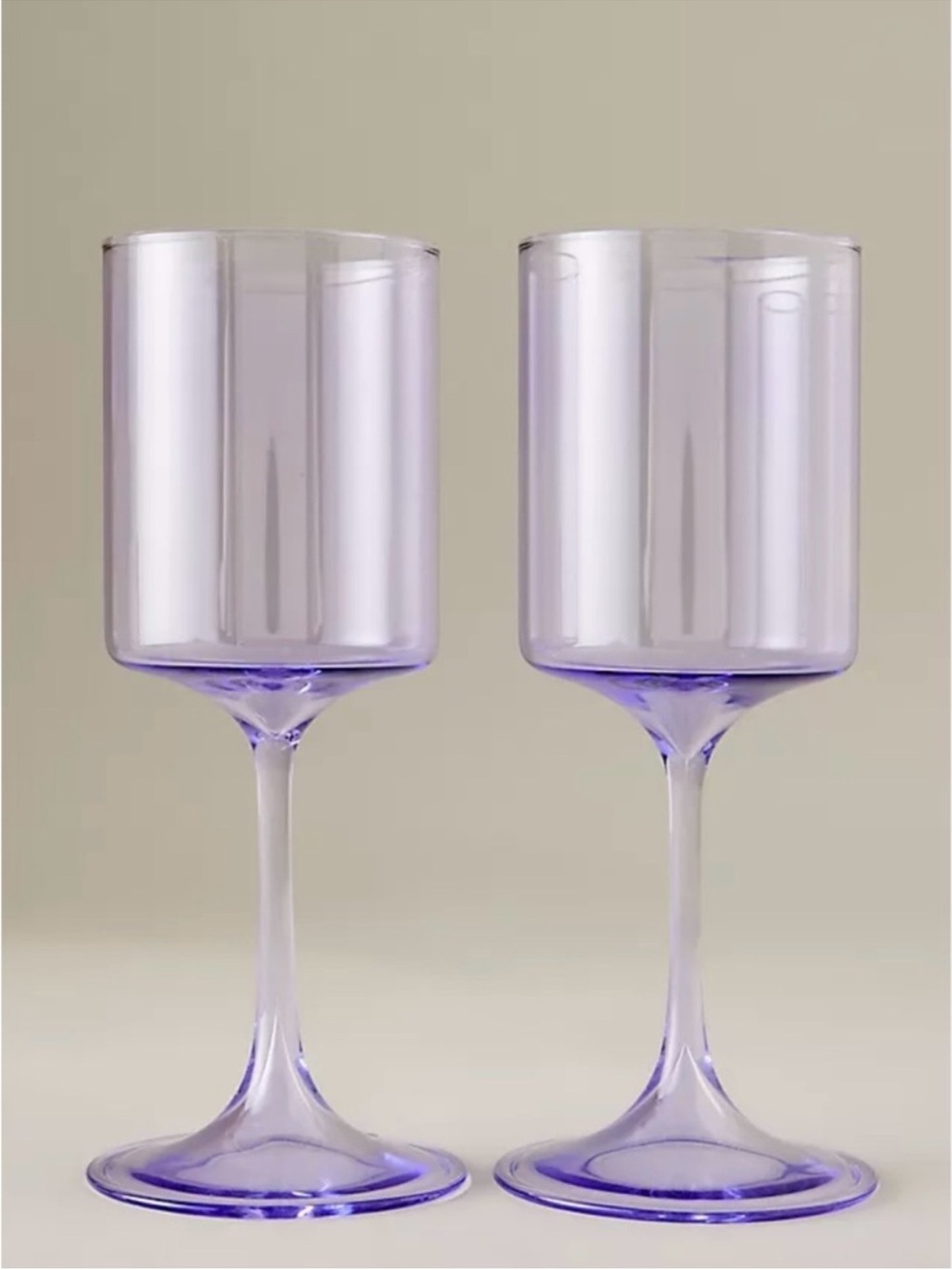 Anthropologie Morgan Stemmed Wine Glasses in Lavender Violet Purple Set of 4 NEW